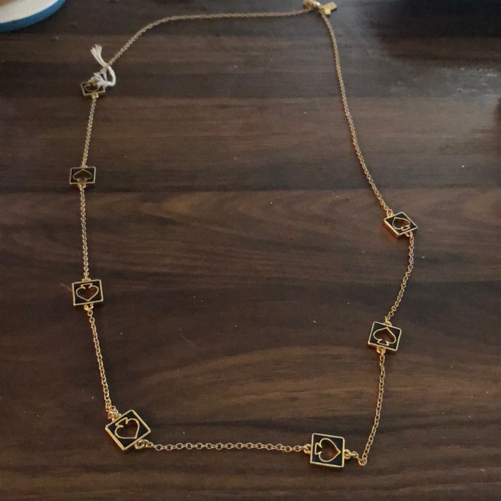 NWOT Kate spade Long Necklace with logo charms